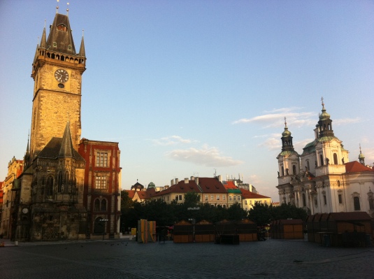 Town hall Tower on the left side, taken from Old Town Square