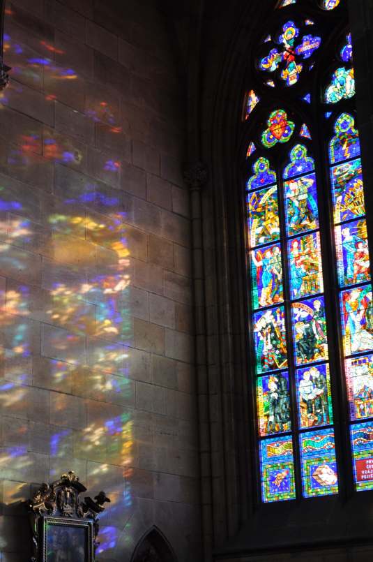 Stained glass window in St. Vitus Cathedral