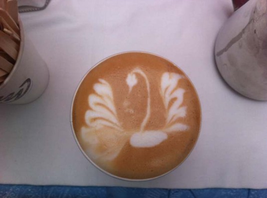There is swan in my coffee!