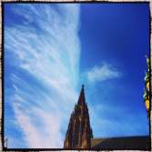 Sky above the gothic towers